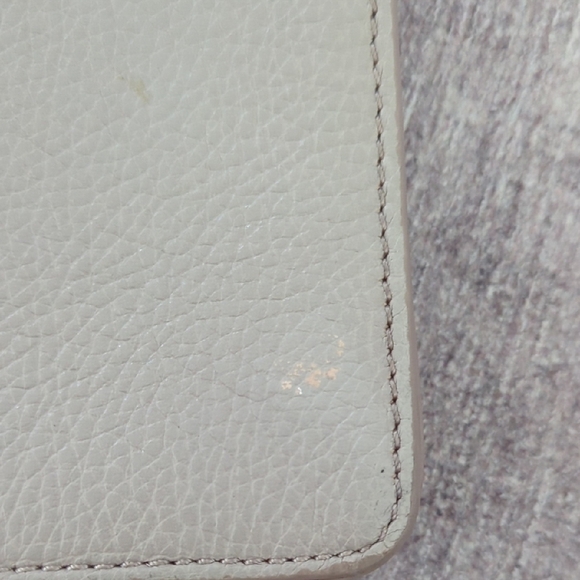 India Hicks Light Gray Leather Clutch Big Zipper - Picture 4 of 9